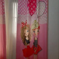 پرده دخترانه به همراه رو تختی و رو بالشتی|پرده، رانر، رومیزی|قرچک, مهدیه|دیوار