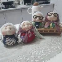 عروسکهای دست ساز ننه جون آقاجون و مکرومه