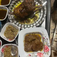 تهیه غذای محلی شمالی غاز اردک خروس شکم پر