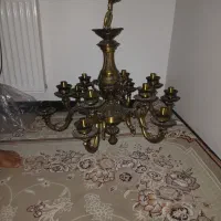 لوستر ۱۲ شاخه بالاله شامپاین، برنز خالص درحدآکبند