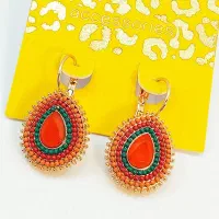 گوشواره قفلی آویزدار سنتی چند رنگ جذاب
