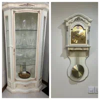 بوفه و ساعت چوب واقعی رنگ ست