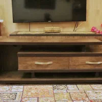 میز تلویزیون تمام چوب در حد نو
