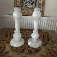 یک جفت شمعدان سنگی
