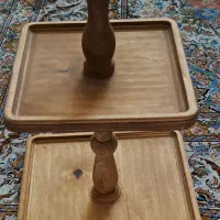 ظرف حلزونی، چوبی دوطبقه، و شیشه ای پایه دار|ظروف سرو و پذیرایی|رشت, بازار|دیوار