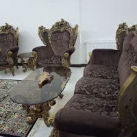 مبلمان ۷نفره سلطنتی همراه بایه میزوسط ودوعسلی|مبلمان خانگی و میز عسلی|فریدونکنار, |دیوار