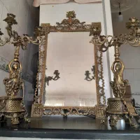 اینه شعمدان برنز انتیک قدیمی