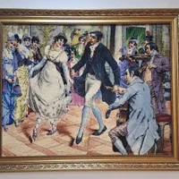 تابلو فرش دستباف چله ابریشم رقص فرانسوی ۱۳۰*۱۰۰|تابلو فرش|تهران, صادقیه|دیوار