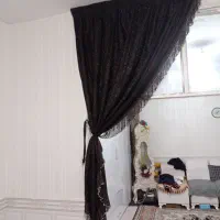 پرده پارچه قهوای اکلیلی براق ۳ تیکه|پرده، رانر، رومیزی|گلستان (تهران), |دیوار