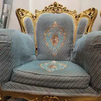 مبلمان ۹نفره چوب گردو همراه با میز جلو مبلی