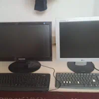 مانیتور کامپیوتر ال‌جی و سامسونگ همراه با کیبورد