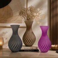 گلدان شیشه ای مات رنگی