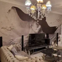 نقاشی ساختمان اینه کاری و کاغذ دیواری