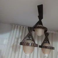 لوستر چوبی 3شعله