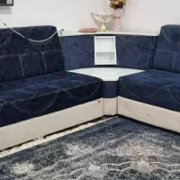 ۲ دست مبل مدل ال به رنگ سرمه ای و نسکافه ای|مبلمان خانگی و میز عسلی|آستارا, |دیوار