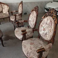 مبل استیل ۸ نفره چوب قدیمی|مبلمان خانگی و میز عسلی|کرج, شهرک شهرداری|دیوار