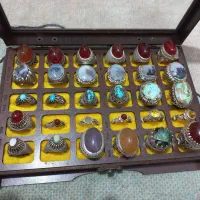 انگشتر عقیق شجر فیروزه موزونایت کهربا سندلوس چاقو