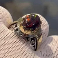 انگشتر جواهری اوپال اتیوپی عیار 925|جواهرات|شیراز, سایت اداری|دیوار