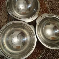 دو سبد ویک لگن استیل اصل در حد نو..