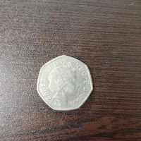 سکه پنس 50 بریتانیا الیزابت دوم