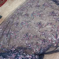 پارچه تور مجلسی سورمه ای|لباس|آبادان, |دیوار