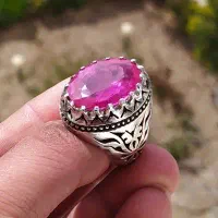 انگشتر نقره توپاز صورتی دستساز فقط گرمی ۴۵۵ فوری