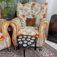 مبل ۹ نفره کارکرده|مبلمان خانگی و میز عسلی|ابریشم, |دیوار