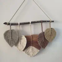 سطل و جا دستمالی و دیوار کوب مکرومه|صنایع دستی و سایر لوازم تزئینی|فردیس, قریشی|دیوار