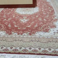 ۲ تخته فرش ماشینی در حد نو رنگ مسی و سبز و کرم|فرش|بوکان, |دیوار