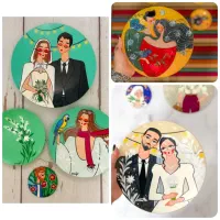 دیوارکوب های سفالی شب یلدا|تابلو، نقاشی، عکس|نیشابور, فردوس شمالی|دیوار