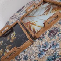 سینی چوبی کف شیشه ای طرح دار|حراج|اصفهان, الهیه|دیوار