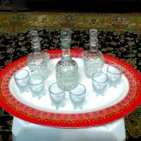 ظرف بوفه مادربزرگ پارچ فرانسه جا آبلیمو بلور قدیمی|ظروف سرو و پذیرایی|قم, سالاریه|دیوار