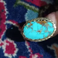 انگشتر جواهرات فیروزه نیشابور رکاب دستی آب طلا