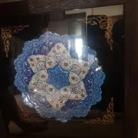 ۲ عدد قاب بشقاب میناکاری شده