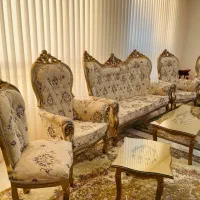 مبل ۹ نفره سلطنتی و استیل بهمراه جلو‌مبلی ها|مبلمان خانگی و میز عسلی|نیشابور, هفده شهریور|دیوار