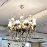 لوستر ۲۳ شعله برنجی فوق سنگین تو پر اصلی|لوستر و چراغ آویز|تهران, مجیدآباد|دیوار