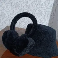 کلاه باکت و گوش گیر تدی مدل هدفونی مشکی