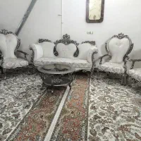 مبل سلطنتی ۹نفره بامیز(درحدنونو|مبلمان خانگی و میز عسلی|ابریشم, |دیوار