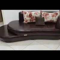 مبل چرمی بدون زدگی و پارگی و خرابی سالم درجه یک|مبلمان خانگی و میز عسلی|ماهان, |دیوار