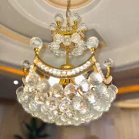 لوستر  کریستالی ۶ شعله|لوستر و چراغ آویز|پاکدشت, پاکدشت (مامازند)|دیوار