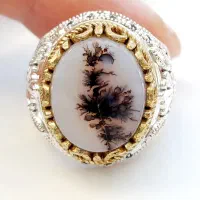 انگشتر نقره شجر طبیعی اصل زیبا