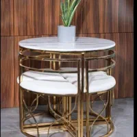 میزنهارخوری فلزی کم جا آبکاری فوریتک|میز و صندلی غذاخوری|قروه, |دیوار