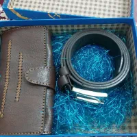 ست کیف پول و کمربند چرم