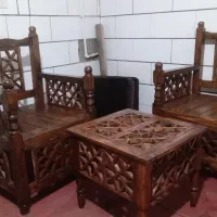 صندلی تک نفره چوبی سنتی