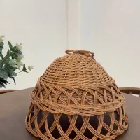 لوستر چوبی حصیری مرواربافی