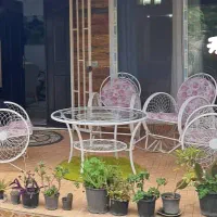 میز باغی ۴ نفره فلز محکم و مدل راکی