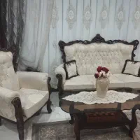 مبلمان سلطنتی ۹ نفره به همراه پاتریشن تمام چوب|مبلمان خانگی و میز عسلی|ورامین, شهرک فاطمیه|دیوار