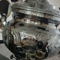 سماور گازی شاهکار ۱۰لیتری طرح کلاسیک براق و سالم
