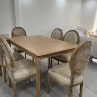 ناهار خوری ۶ نفره چوب راش گرجستان پارچه ترک