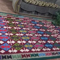 گلیم دست بافت نو نو نخ پشم|گلیم، جاجیم، گبه|شیراز, تندگویان|دیوار